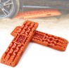 2PCS Traction Boards with PP for Mud Snow Sand Storage Bag Long Orange