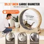Wooden Cat Exercise Wheel, 43.3" Large Cat Treadmill Wheel for Indoor Cats, Cat Running Wheel with Detachable Carpet & Cat Tease