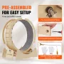 Wooden Cat Exercise Wheel, 43.3" Large Cat Treadmill Wheel for Indoor Cats, Cat Running Wheel with Detachable Carpet & Cat Tease