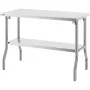 Commercial Worktable Workstation 121.9x61 cm Folding Commercial Prep Table, Heavy-duty Stainless Steel Folding Table with 350.2 