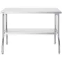 Commercial Worktable Workstation 121.9x61 cm Folding Commercial Prep Table, Heavy-duty Stainless Steel Folding Table with 350.2 