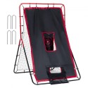 Baseball og softball rebounder net 3x4,5 ft 2-i-1 switch hitter pitch
