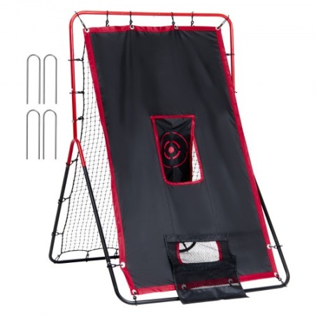 Baseball And Softball Rebounder Net 3x4.5 ft 2-in-1 Switch Hitter Pitch