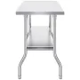 Commercial Worktable Workstation 121.9x61 cm Folding Commercial Prep Table, Heavy-duty Stainless Steel Folding Table with 350.2 