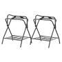 Folding Saddle Rack, 28 x 19 x 37.5 in, 2 Packs Freestanding Horse Saddle Stand, Portable Horse Blanket Holder, Heavy Duty Steel