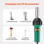 Hot Air Plastic Welder, 1600W Hot Air Torch Pistol, 122-1112℉ PVC TPO Vinyl Heat Gun Welding Torch, Plastic Welding Roofing Kit 