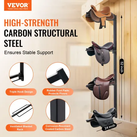 Wall Mount Saddle Rack Four Tiers Western & English Horse