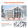 Polycarbonat drivhus 8 x 10 fod udendørs walk-in drivhus til