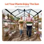 Polycarbonate Greenhouse, 8 x 10 Ft, Outdoor Greenhouse with 2 Vent Windows, Pavilion Styled Greenhouse with Hinged Door, Alumin