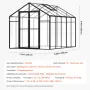 Polycarbonate Greenhouse, 8 x 10 Ft, Outdoor Greenhouse with 2 Vent Windows, Pavilion Styled Greenhouse with Hinged Door, Alumin