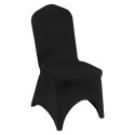 Black Polyester Spandex Party Chair Covers Decotation Solemn Easy Clean