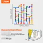 Marble Run Set, 150 Piece Marble Maze Building Block Brain Game, with 10 Glow in the Dark Marbles + 40 Glass Marbles, Educationa