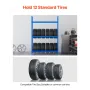 Tire Storage Rack, 2-Shelf Tire Holder Holds up to 12 Standard Tires, SPCC-SD Heavy Duty Metal Tire Carrier Stand with Adjustabl