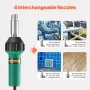 Varmluftplast svejser 1600W PVC TPO vinylvarmepistol fakkel & 9