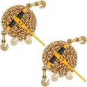 Chain and Binder Kit 3/8"-1/2" Ratchet Load Binder 3/8" x 10' Chain 2 Pack