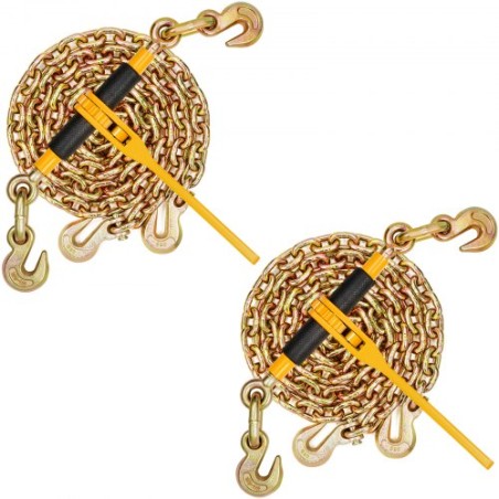 Kæde- og bindemiddel Kit 3/8 "-1/2" Ratchet Load Binder 3/8 "x 10 'kæde 2-pakke