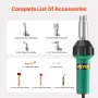Hot Air Plastic Welder, 1600W Hot Air Torch Pistol, 122-1112℉ PVC TPO Vinyl Heat Gun Welding Torch, Plastic Roofing Welding Kit 