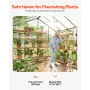 Polycarbonate Greenhouse, 8 x 14 Ft, Outdoor Greenhouse with 2 Vent Windows, Pavilion Styled Greenhouse with Hinged Door, Alumin