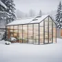 Polycarbonate Greenhouse, 8 x 14 Ft, Outdoor Greenhouse with 2 Vent Windows, Pavilion Styled Greenhouse with Hinged Door, Alumin