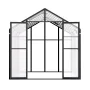 Polycarbonate Greenhouse, 8 x 14 Ft, Outdoor Greenhouse with 2 Vent Windows, Pavilion Styled Greenhouse with Hinged Door, Alumin