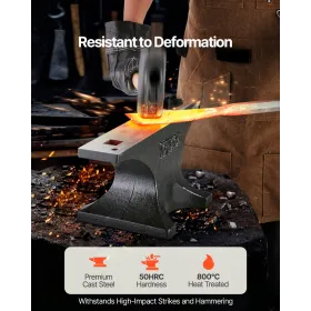 Enkelt horn Anvil 55 lbs støbt stål Anvil Round Horn Anvil til smede