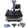 5 in 1 Heat Press Machine 15x15 in 30oz Tumbler Press T-Shirts Black+Blue