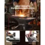 Single Horn Anvil, 55lbs Cast Steel Anvil, High Hardness Rugged Round Horn Anvil for Blacksmiths, with Large Countertop and Stab