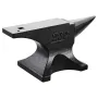 Single Horn Anvil, 55lbs Cast Steel Anvil, High Hardness Rugged Round Horn Anvil for Blacksmiths, with Large Countertop and Stab
