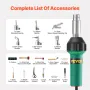 Hot Air Plastic Welder, 1600W Hot Air Torch Pistol, 122-1112℉ PVC TPO Vinyl Heat Gun Welding Torch, Plastic Roofing Welding Kit 