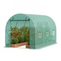 Walk-in Tunnel Greenhouse 11.32x6.4x6.3ft galvaniseret ramme PE-covergrøn