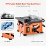 Table Saw for Jobsite, 210 mm, 1200W Portable Compact Tablesaw, 225mm Max Rip Capacity, 4800RPM Cutting Speed, with 24 Teeth Saw
