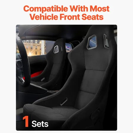 Racing Seat, 1 Set, Integrated Racing Cockpit with Double-Lock Slider & High-Resilience Foam, Comfortable Racing Chair with Soft