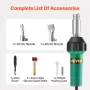 Hot Air Plastic Welder, 1600W Hot Air Torch Pistol, 122-1112℉ PVC TPO Vinyl Heat Gun Welding Torch, 5PCS Plastic Welding Roofing