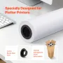 Wide Format Paper, 36 in x 150 ft Plotter Paper, 4 Rolls CAD Bond Rolls with 2 in Core, 20 LB Bond Paper Rolls, Idea for CAD Dra