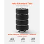 Tire Rack with Wheels, Heavy-Duty Steel Tire Tree Stand for 4 Tires with Rims, Space-Saving & Mobile Tyre Holder for Tires up to