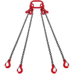 5/16" x 10' Chain Sling 4 Legs G80 Lifting Chain with Grab Hooks 11000 lbs
