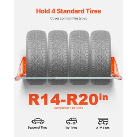OUNTED Tire Rack 31 "-56" Justerbart dækstativ Q235 Ståldækopbevaringsstativ