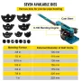 Pipe Bender 3/8 to 1 Inch Pipe Tubing Bender Tube Bender 10 to 25mm Bending Formers Pipe Bender Set 7 Round Dies Size for