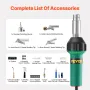Hot Air Plastic Welder 1600W PVC TPO Vinyl Heat Gun Torch & 14