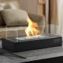 Tabletop Fire Pit, 14inch Metal Tabletop Fireplace Indoor Outdoor Decor, Portable Rubbing Alcohol Burner Smores Maker with Glass