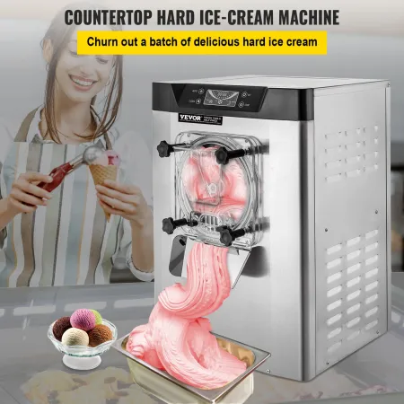 Cial Hard Ice Cream Machine 3,5-4,4 UK Gallon/H Rustfrit stål