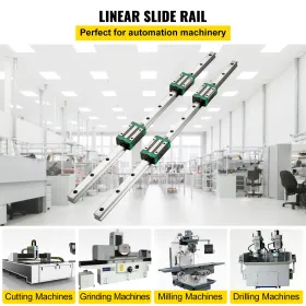 2PCS Linear Rail 0.78-66 Inch, Linear Bearings and Rails with 4PCS HSR20 Bearing Block, Linear Motion Slide Rails plus for DIY