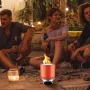 Tabletop Fire Pit,6 inch Stainless Steel Tabletop Fireplace Indoor Outdoor,Portable Rubbing Burner Smores Maker with Stand,Wood 