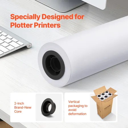 Bredt format papir plotter papir 6 ruller 24 i x 150 ft cad
