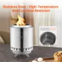 Tabletop Fire Pit,6 inch Stainless Steel Tabletop Fireplace Indoor Outdoor,Portable Rubbing Alcohol Burner Smores Maker,Wood Bur