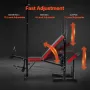 Weight Bench, Multi-Functional Adjustable Bench, 600lbs Exercise Sit up Bench for Full Body Workout, Weight Bench Press for Home