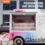 Concession Window for Food Truck, 48"x36" Aluminum Alloy Food Truck Service Window, Up to 85 Degrees Stand Serving Window with A
