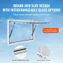 Concession Window for Food Truck, 36"x24" Aluminum Alloy Food Truck Service Window, Up to 85 Degrees Stand Serving Window with A