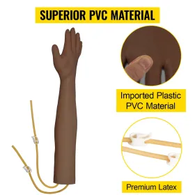 Intravenous Practice Arm Kit with Dark Skin Phlebotomy Arm Made of PVC Material Practice Arm for Phlebotomy with Height