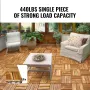 Interlocking Deck Tiles Solid Wood, 10 Pack,12"x12" Waterproof Camphor Pine Wood Flooring All Weather Use, Patio Floor Decking C
